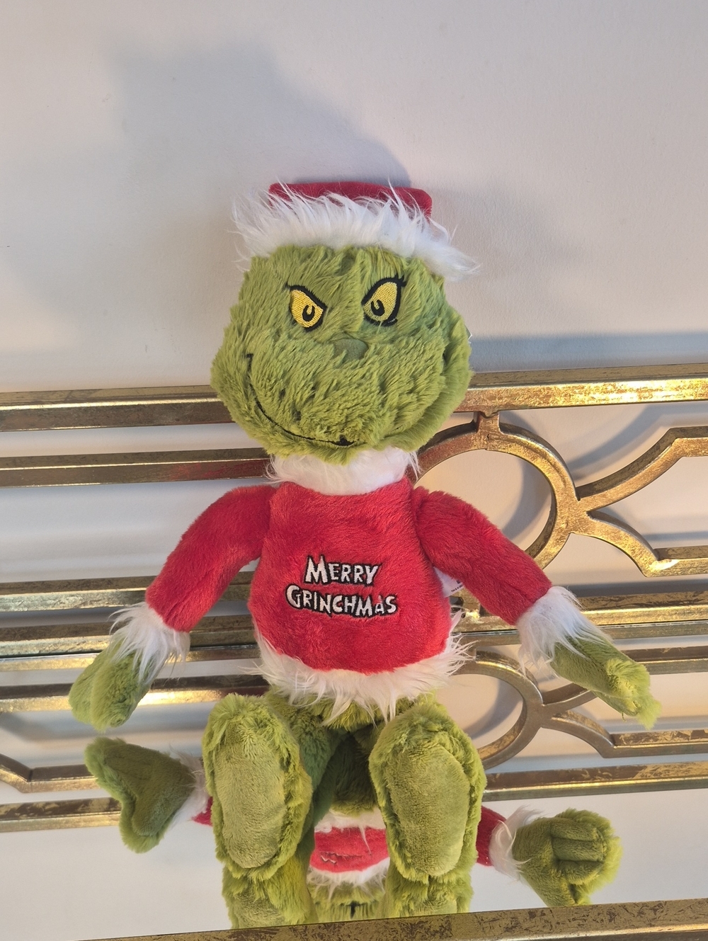 Aurora Dr Seuss Merry Grinchmas Grinch Plush, 15", Red & Green.